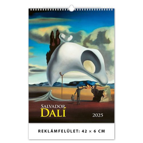 Falinaptár képes 420 × 560 mm, fehér lapokkal Salvador Dalí Dayliner 2025.