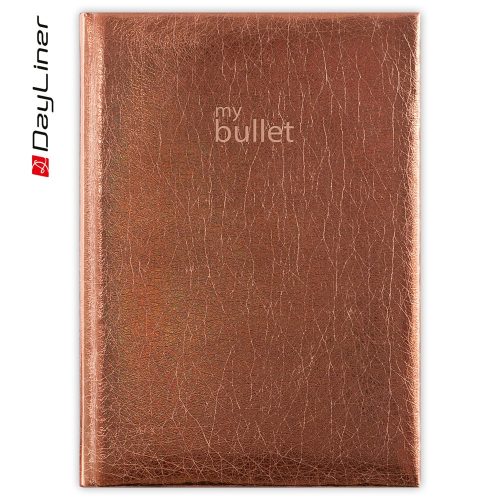 Keménytáblás notesz pontozott vonalozással Mirror A5 Bullet, fehér lapokkal bronz Dayliner 2026.