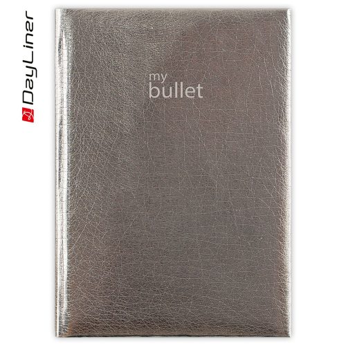 Keménytáblás notesz pontozott vonalozással Mirror A5 Bullet, fehér lapokkal ezüst Dayliner 2026.