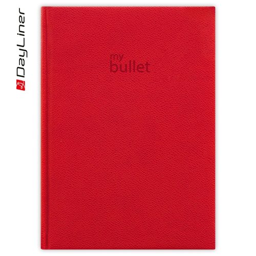 Keménytáblás notesz pontozott vonalozással Napoli A5 Bullet, fehér lapokkal Piros Dayliner 2026.
