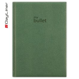   Keménytáblás notesz pontozott vonalozással Napoli A5 Bullet, fehér lapokkal Zöld Dayliner 2026.