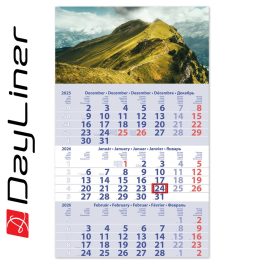   Speditőr naptár 1 tömb, 3 hónap Primus Club 300 × 480 mm, fehér lapokkal Hegy Dayliner 2026.