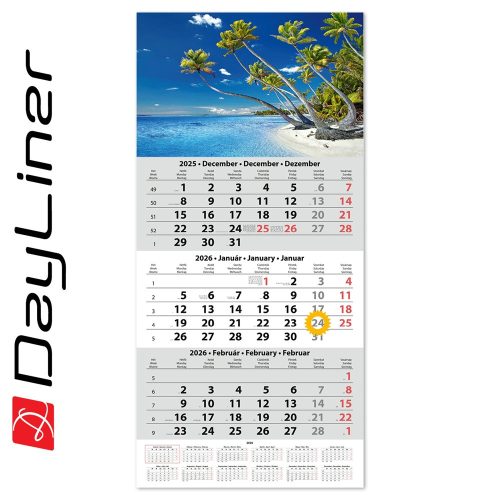 Speditőr naptár 1 tömb, 5 hónap SP-15 330 × 670 mm, fehér lapokkal Vízesés Dayliner 2026.