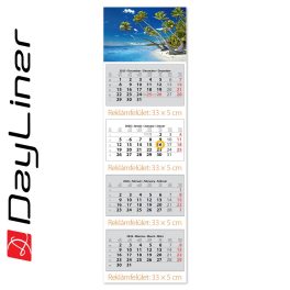  Speditőr naptár 4 tömb, 4 hónap SP-4 330 × 1100 mm, fehér lapokkal Vízpart Dayliner 2026.
