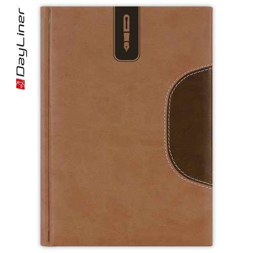 Tárgyalási napló Memphis B5 napló, fehér lapokkal barna-csokoládé Dayliner 2026.