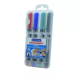   Alkoholos marker készlet, 1-4,6mm, vágott hegyű, Centropen 8576, 4 klf. szín
