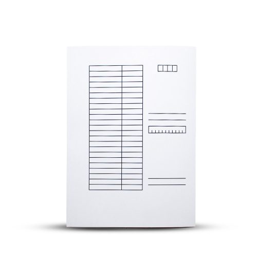 Iratgyűjtő, pólyás dosszié A4, 230g. karton táblázatos noname fehér