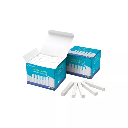 Táblakréta szögletes 72 db/doboz, Connect fehér,