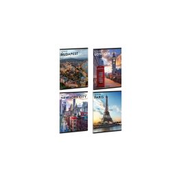 Füzet iskolai A4, 40lap, sima Ars Una CITYSCAPE 10db/csomag
