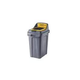   Szemetes kuka műanyag szelektív 50 literes antracit/sárga UP294-214
