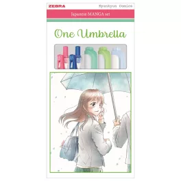 Írószer készlet, Zebra Manga Set, One Umbrella, 5 darabos