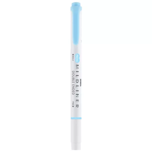 Szövegkiemelő 1,0/3,5 mm, kétvégű, Zebra Mildliner Fluorescent, kék