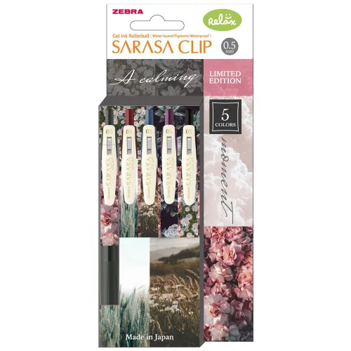 Zseléstoll 0,7 mm Zebra Sarasa Clip Calming Moment, 5 különböző szín
