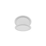 Papírtányér ovális 25,4  x 19,05 cm komposztálható cukornád 125 db/csomag natúr