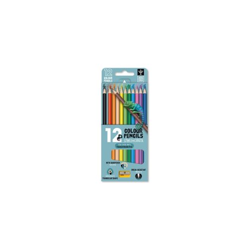 Színes ceruza készlet, háromszögletű , hegyezővel Ars Una 12 klf. szín,