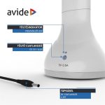 Asztali LED lámpa, RGB hangulatvilágítás, 4W, 4000K, AVIDE, fehér