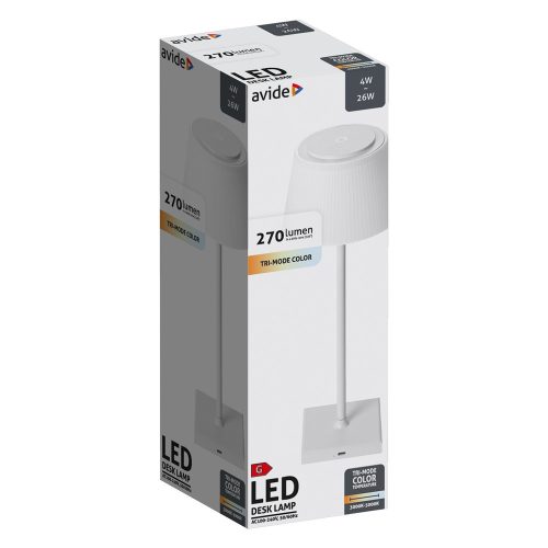 Asztali LED lámpa, USB, 4W, 4000K, AVIDE, fehér