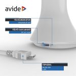 Asztali LED lámpa, kijelzővel, 5W, 4000K, AVIDE, fehér