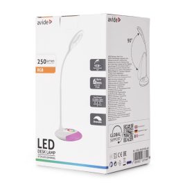 Asztali LED lámpa, RGB, 4W, 4000K, AVIDE, fehér