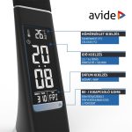 Asztali LED lámpa, kijelzős, 6W, 5000K, AVIDE, fekete