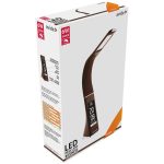 Asztali LED lámpa, kijelzős, 6W, 5000K, AVIDE, barna