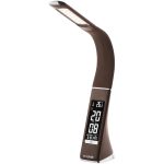 Asztali LED lámpa, kijelzős, 6W, 5000K, AVIDE, barna