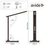 Asztali LED lámpa, Nathan, kijelzős, 6W, 5000K, AVIDE, barna