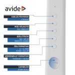 Asztali LED lámpa, Nathan, kijelzős, 6W, 5000K, AVIDE, fehér