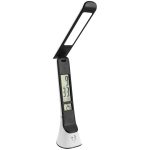 Asztali LED lámpa, Hugo, kijelzős, 6W, 5000K, AVIDE, fekete-fehér