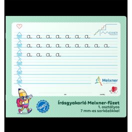   Füzet iskolai, 32lap, írás gyakorló 1.osztályos fekvő Süni Meixner