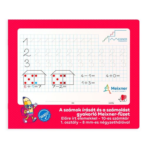 Füzet iskolai, 32lap, szám gyakorló előírt 1.osztályos fekvő Süni Meixner