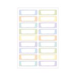 Etikett ruhacímke iskolai, 45 x 13 mm 36 címke/2 ív, Avery pasztell