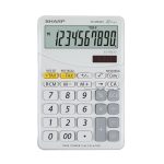 Számológép asztali 10 számjegyes SharpELM332BWH fehér