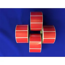 Etikett thermo 25x45mm, tekercses 1000 címke/tekercs piros