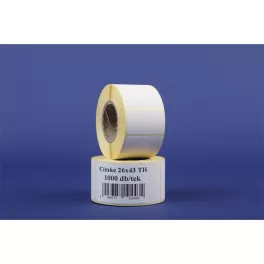 Etikett thermo 26x43mm, tekercses 1000 címke/tekercs