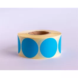   Etikett címke, 38mm, körcímke tekercses 1000 db/tekercs ciánkék