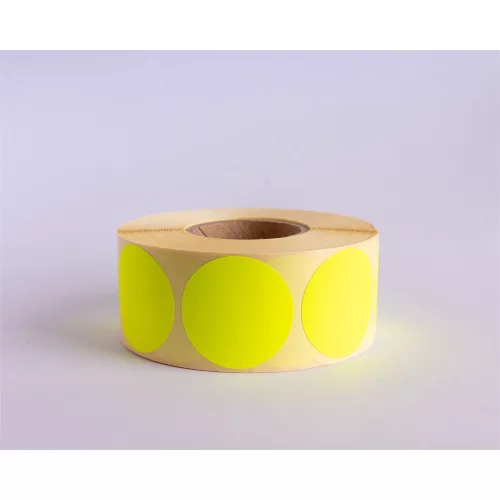 Etikett címke, 38mm, körcímke tekercses 1000 db/tekercs fluo sárga
