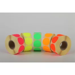   Etikett címke, 38mm, körcímke tekercses 1000 db/tekercs fluo pink