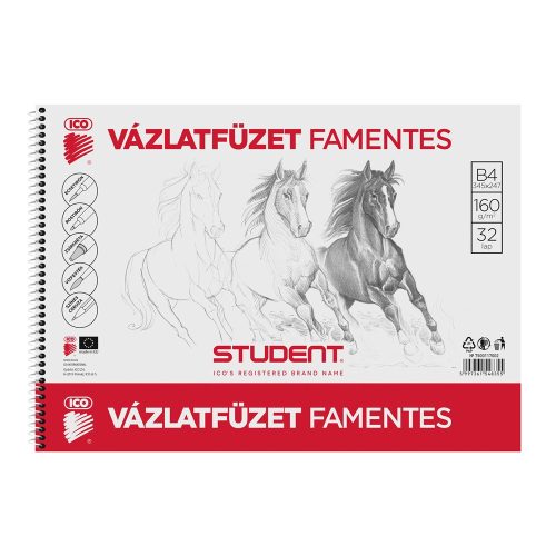 Vázlatfüzet B4, 160g. famentes Student