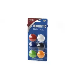   Mágneskorong, 30 mm, 6 db, DELI "Universal", vegyes szín