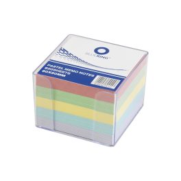   Kockatömb 8x8x6,5cm, ragasztás nélküli, transzparens tartóban színes pasztell 8x8x6,5cm, Bluering®