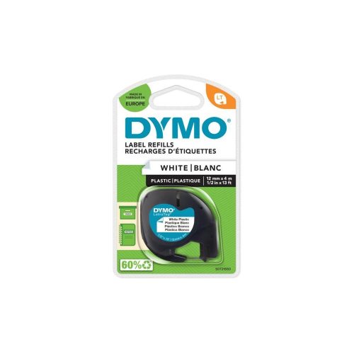 Feliratozógép szalag Dymo Letratag S0721660/59422 12mmx4m, ORIGINAL fehér