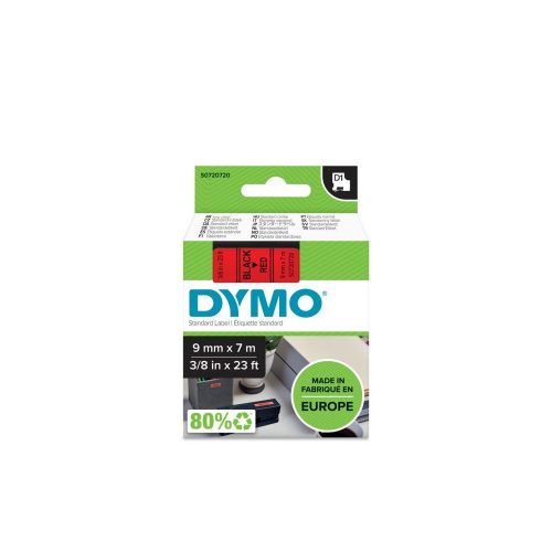 Feliratozógép szalag Dymo D1 S0720720/40917 9mmx7m, ORIGINAL, fekete/piros