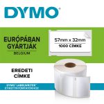 Etikett Dymo LW nyomtatóhoz eltávolítható 32x57mm, 1000 db etikett/doboz, Original, fehér