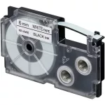 Feliratozógép szalag XR-6WE1 6mmx8m Casio fehér/fekete