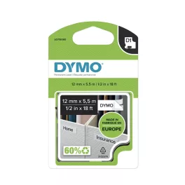   Feliratozógép szalag tartós poliészter Dymo D1 S0718060/16959 12mmx5,5m, ORIGINAL, fekete/fehér