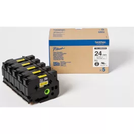   Feliratozógép szalag, Brother HGE651 24mmx8m ORIGINAL fekete/sárga