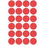 Etikett címke, o18mm, jelölésre, 24 címke/ív, 4 ív/doboz, Avery piros