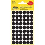 Etikett címke, o12mm, jelölésre, 54 címke/ív, 5 ív/doboz, Avery fekete