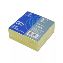   Jegyzettömb öntapadó, 76x76mm, 320lap, kocka Bluering® sárga